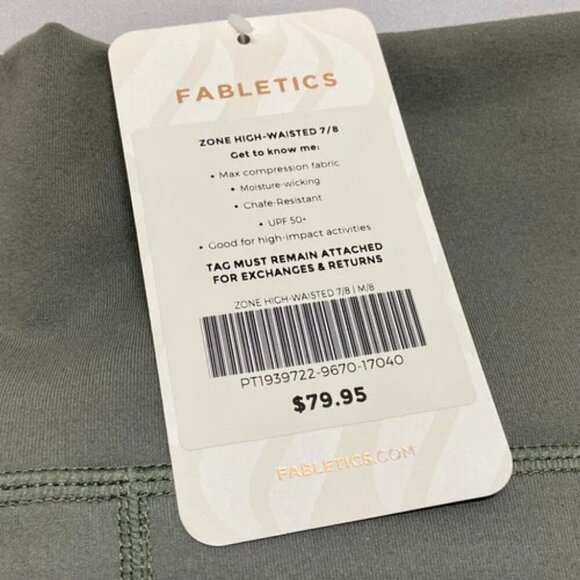 Fabletics Zone High Waisted Leggings Women’s Medium 7/8 Pink Olive Green NWT - Picture 9 of 10